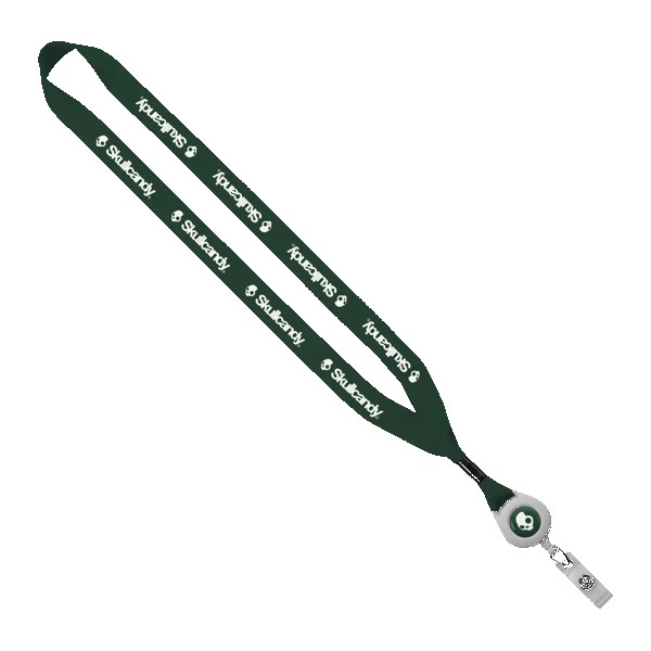 3/4" Polyester Lanyard with Metal Crimp & Retractable Badge Reel 1