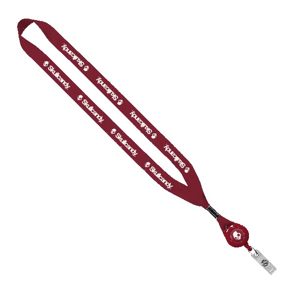3/4" Polyester Lanyard with Metal Crimp & Retractable Badge Reel 1