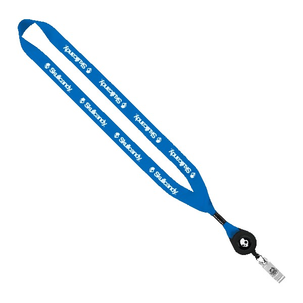 3/4" Polyester Lanyard with Metal Crimp & Retractable Badge Reel 1