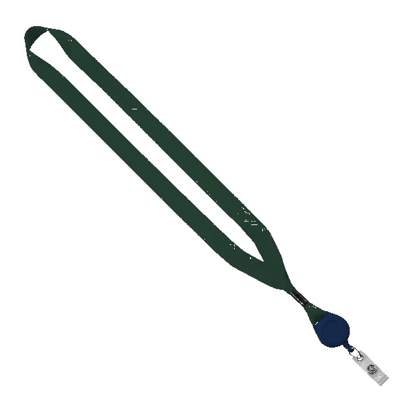 3/4" Polyester Lanyard with Metal Crimp & Retractable Badge Reel 1