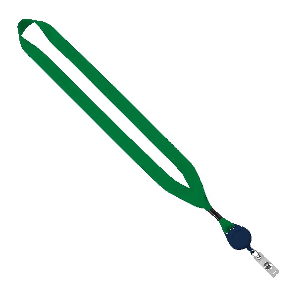 3/4" Polyester Lanyard with Metal Crimp & Retractable Badge Reel 1