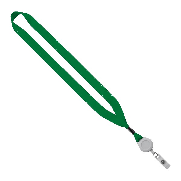 3/4" Polyester Lanyard with Metal Crimp & Retractable Badge Reel 1