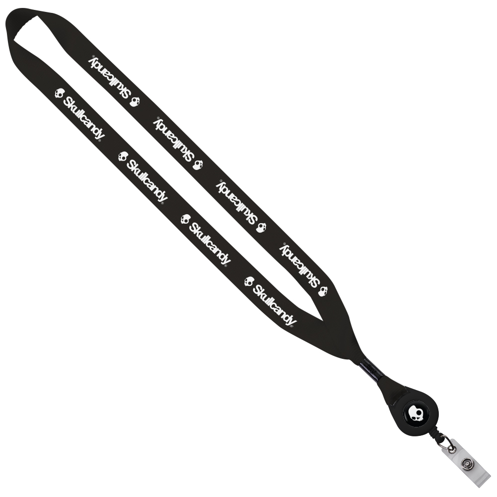 3/4" Polyester Lanyard with Metal Crimp & Retractable Badge Reel 1