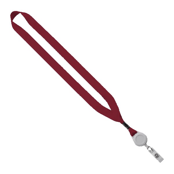 3/4" Polyester Lanyard with Metal Crimp & Retractable Badge Reel 1