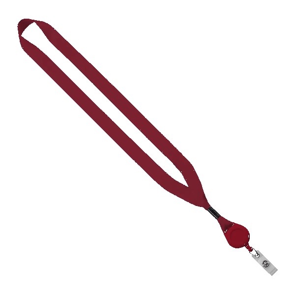 3/4" Polyester Lanyard with Metal Crimp & Retractable Badge Reel 1