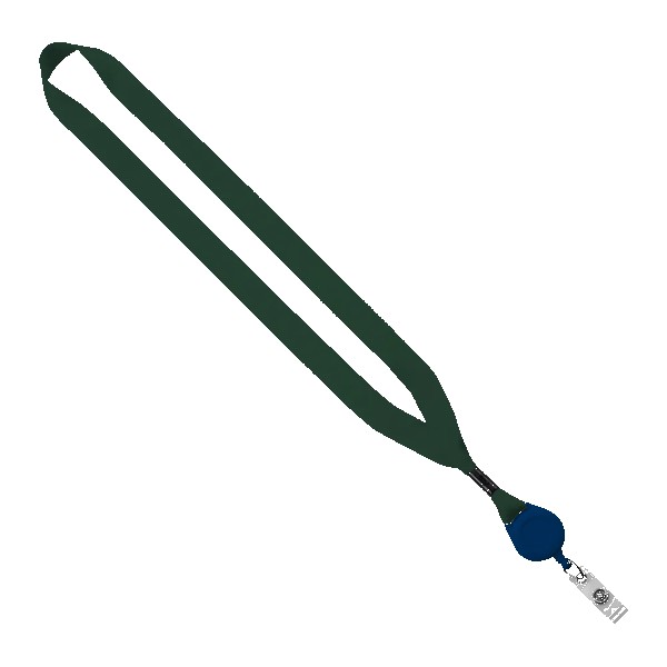 3/4" Polyester Lanyard with Metal Crimp & Retractable Badge Reel 1