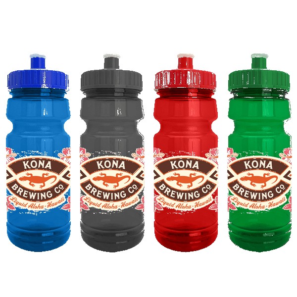 Cycle 24oz Recycled Transparent Bike Bottle w/Push-Pull Lid 1