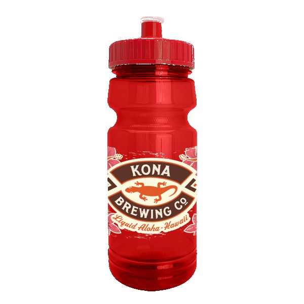 Cycle 24oz Recycled Transparent Bike Bottle w/Push-Pull Lid 1