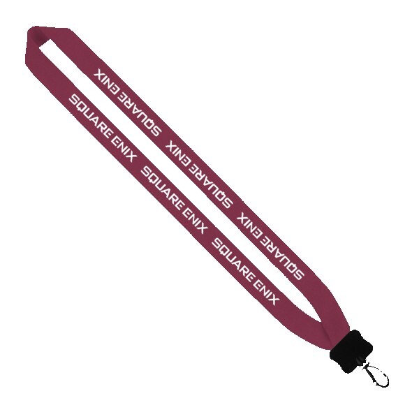 1" Cotton Lanyard with Plastic Clamshell & Swivel Snap Hook 1