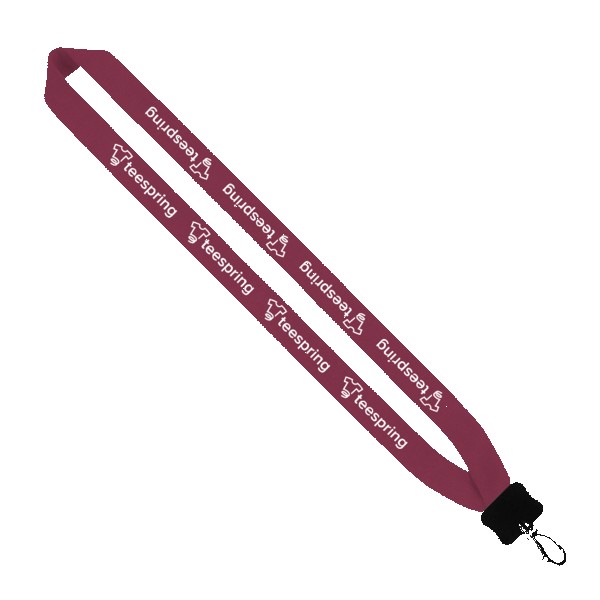 1" Cotton Lanyard with Plastic Clamshell & Swivel Snap Hook 1