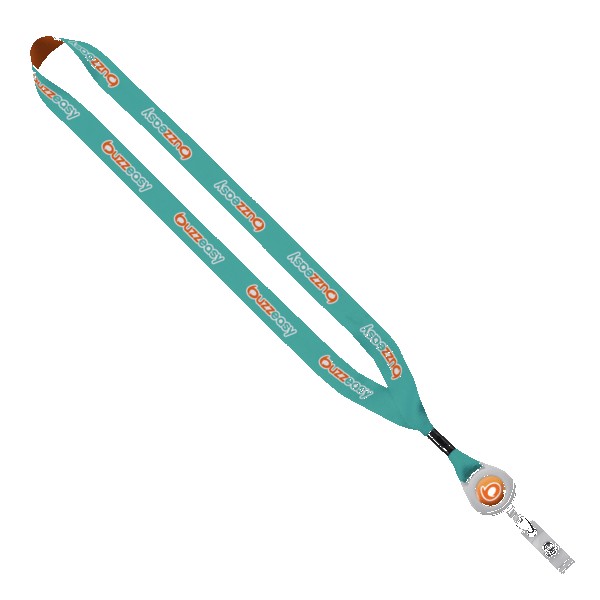 3/4" Dye-Sublimated Lanyard with Metal Crimp & Retractable Badge Reel 1