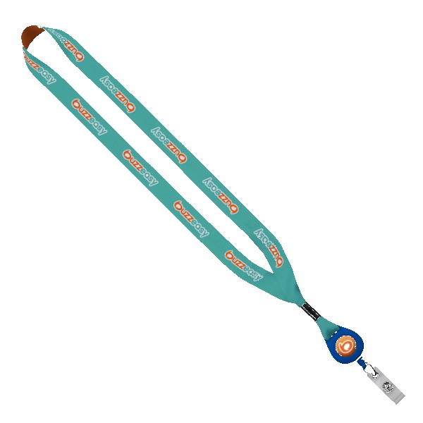 3/4" Dye-Sublimated Lanyard with Metal Crimp & Retractable Badge Reel 1