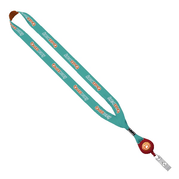 3/4" Dye-Sublimated Lanyard with Metal Crimp & Retractable Badge Reel 1