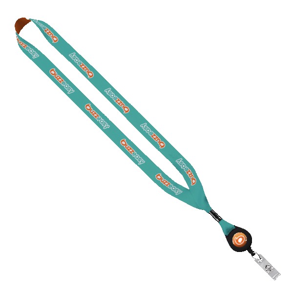3/4" Dye-Sublimated Lanyard with Metal Crimp & Retractable Badge Reel 1