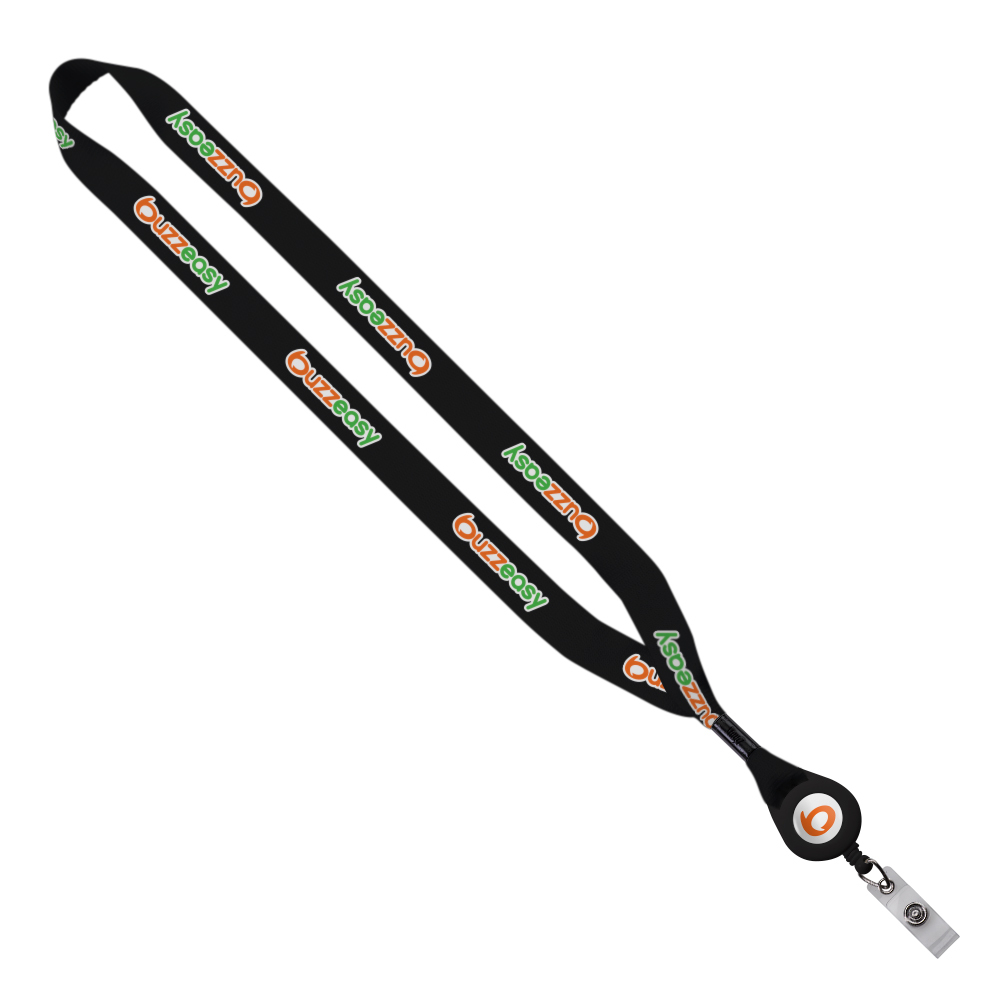 3/4" Dye-Sublimated Lanyard with Metal Crimp & Retractable Badge Reel 1