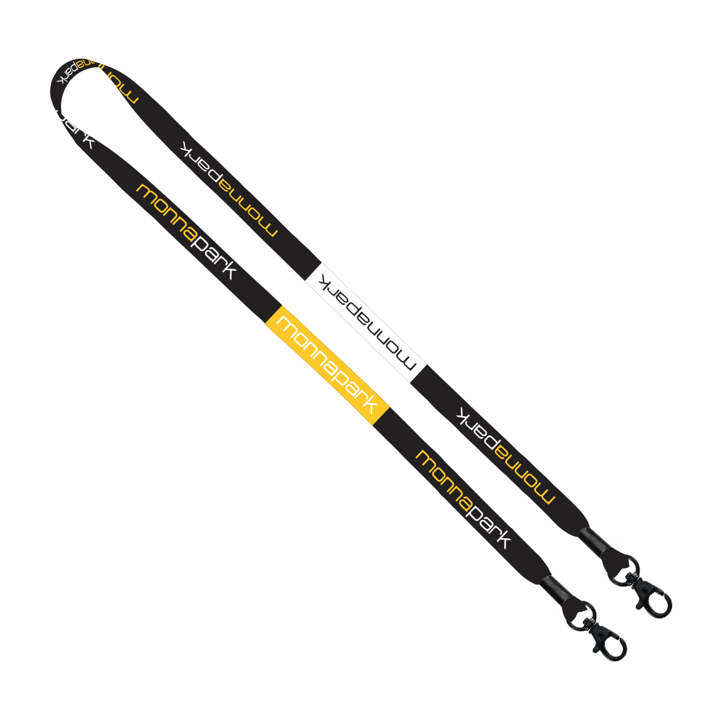 1/2" Double Ended Dye-Sublimated Lanyard with Metal Crimp and Metal Lobster 1