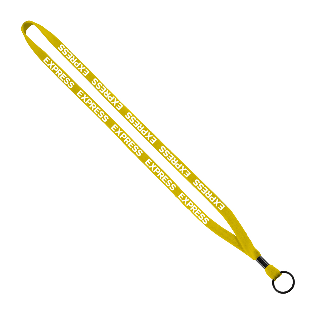 1/2" Cotton Lanyard with Metal Crimp & Split-Ring 1