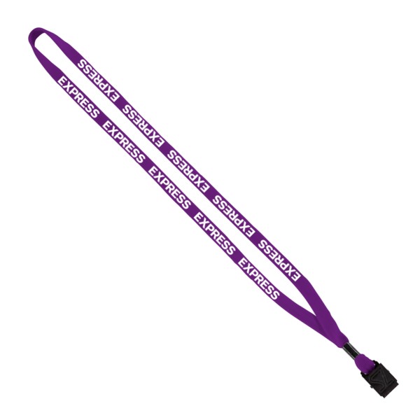 1/2" Cotton Lanyard with Metal Crimp & Split-Ring 1