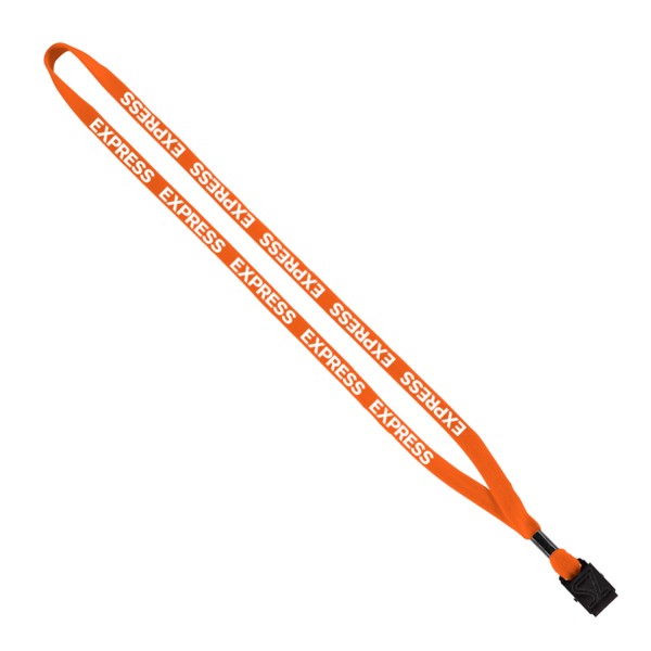 1/2" Cotton Lanyard with Metal Crimp & Split-Ring 1