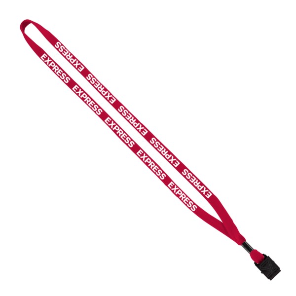 1/2" Cotton Lanyard with Metal Crimp & Split-Ring 1