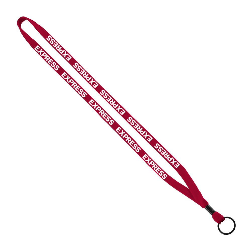 1/2" Cotton Lanyard with Metal Crimp & Split-Ring 1