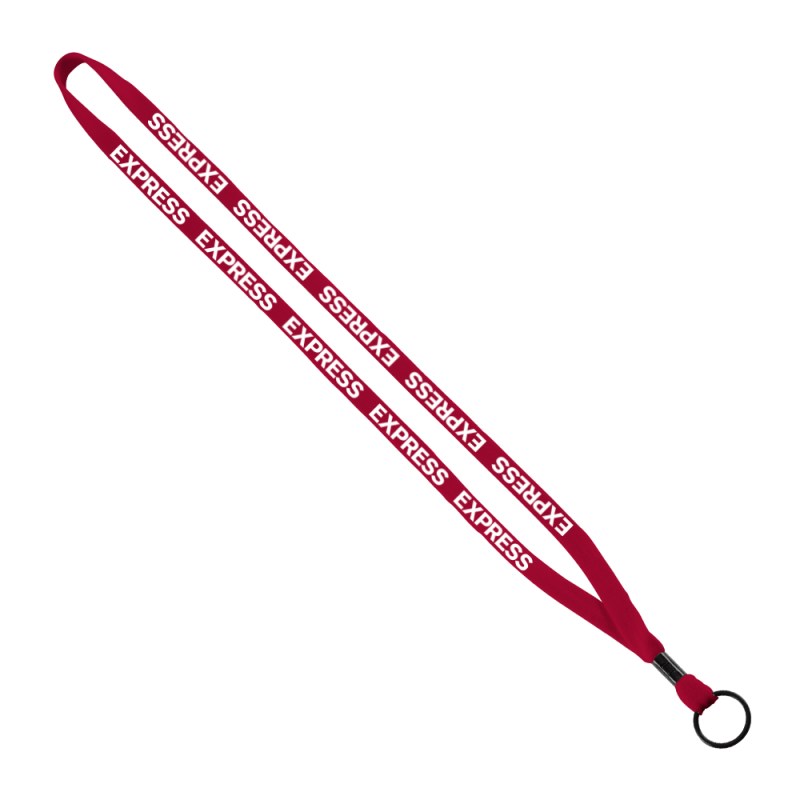 1/2" Cotton Lanyard with Metal Crimp & Split-Ring 1 1/2" Cotton Lanyard with Metal Crimp & Split-Ring 1