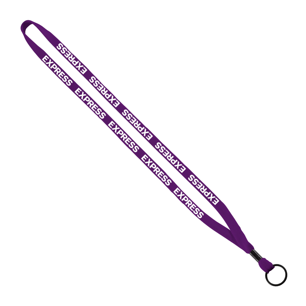 1/2" Cotton Lanyard with Metal Crimp & Split-Ring 1