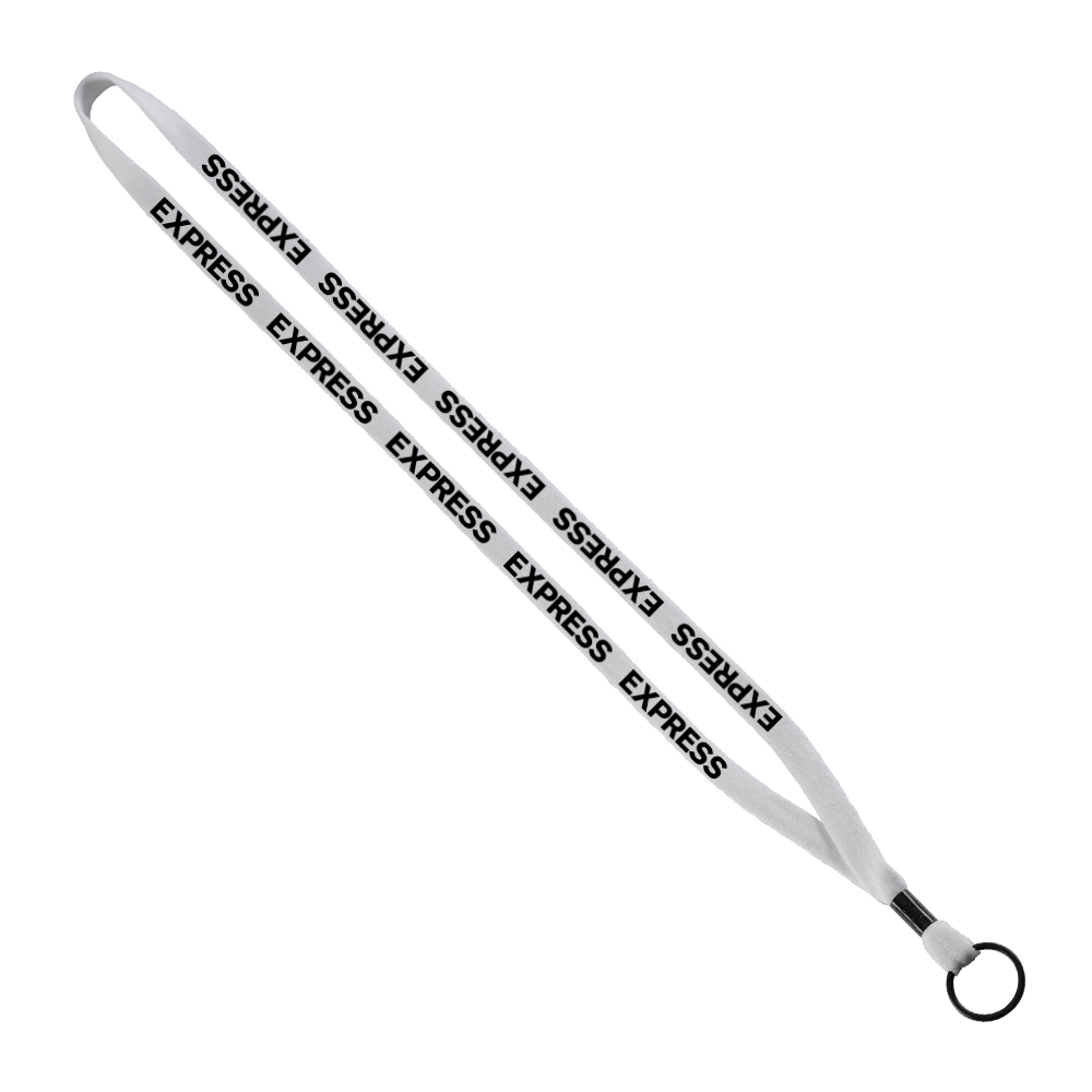 1/2" Cotton Lanyard with Metal Crimp & Split-Ring 1
