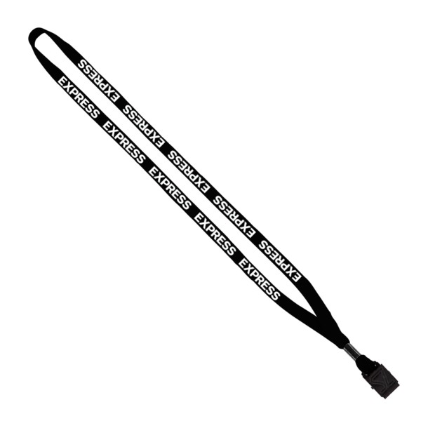 1/2" Cotton Lanyard with Metal Crimp & Split-Ring 1