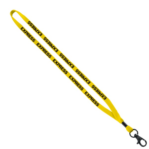 1/2" Cotton Lanyard with Metal Crimp & Split-Ring 1