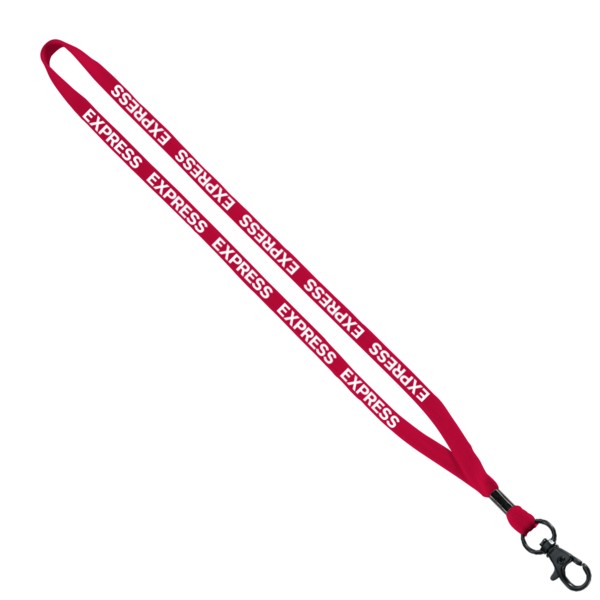 1/2" Cotton Lanyard with Metal Crimp & Split-Ring 1