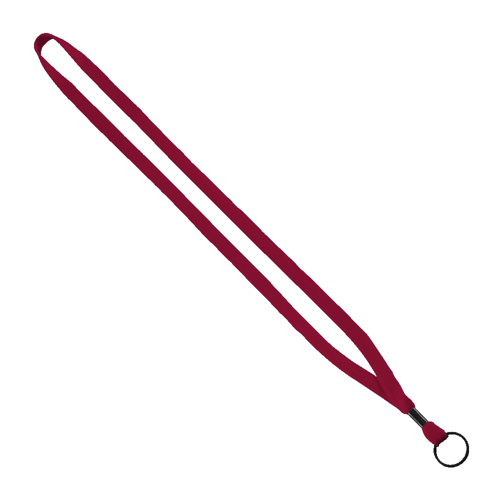 1/2" Cotton Lanyard with Metal Crimp & Split-Ring 1