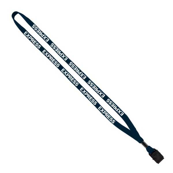 1/2" Cotton Lanyard with Metal Crimp & Split-Ring 1