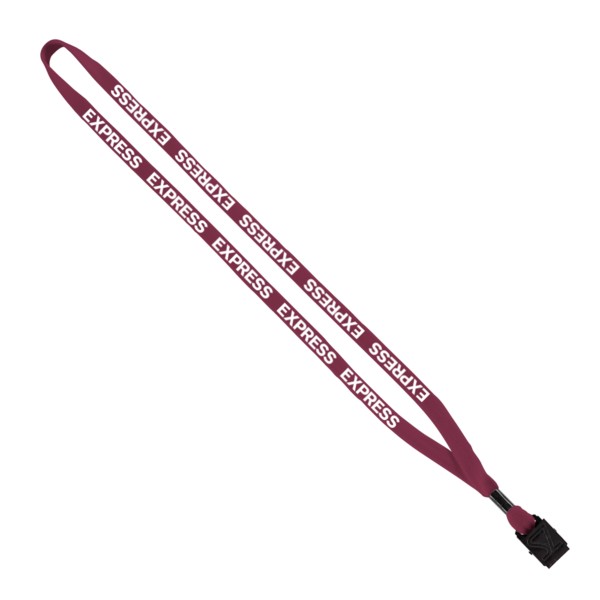 1/2" Cotton Lanyard with Metal Crimp & Split-Ring 1