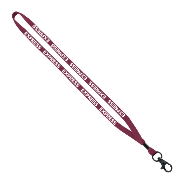 1/2" Cotton Lanyard with Metal Crimp & Split-Ring 1