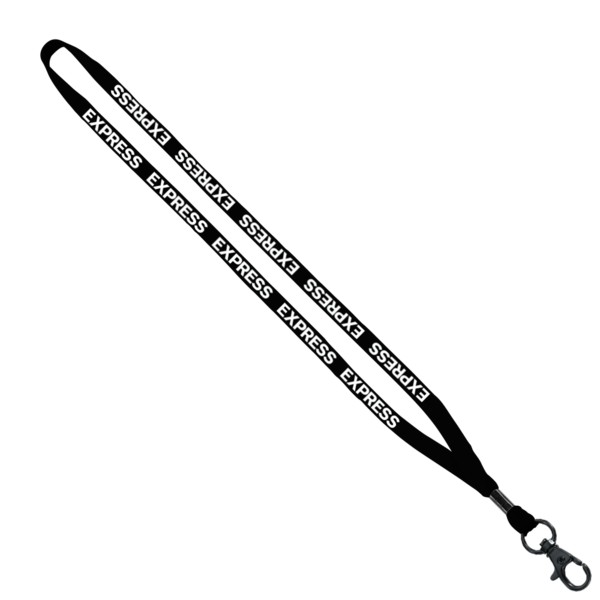 1/2" Cotton Lanyard with Metal Crimp & Split-Ring 1