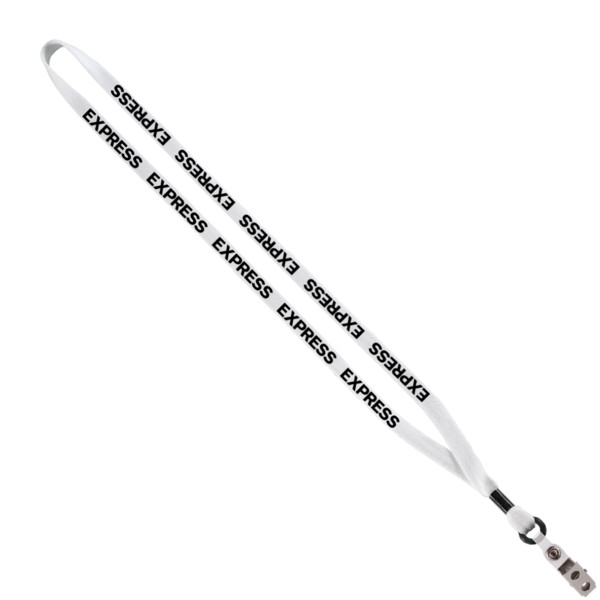 1/2" Cotton Lanyard with Metal Crimp & Split-Ring 1