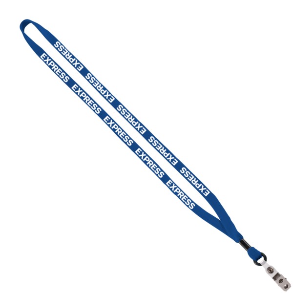 1/2" Cotton Lanyard with Metal Crimp & Split-Ring 1