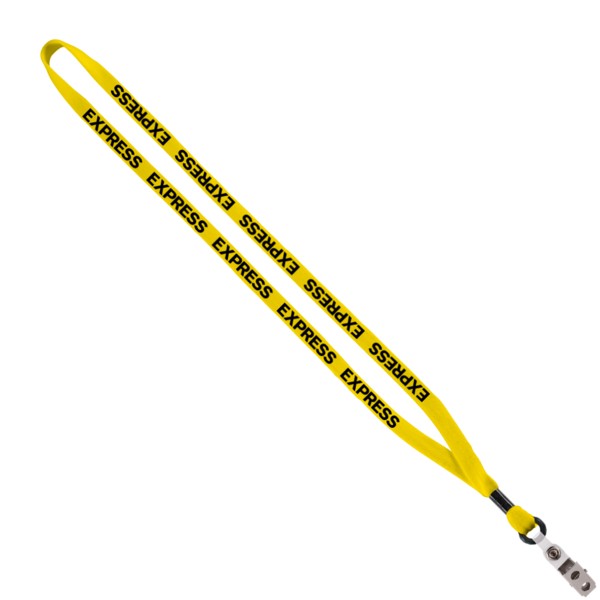 1/2" Cotton Lanyard with Metal Crimp & Split-Ring 1