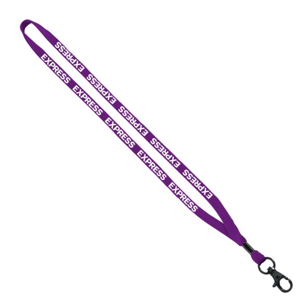 1/2" Cotton Lanyard with Metal Crimp & Split-Ring 1