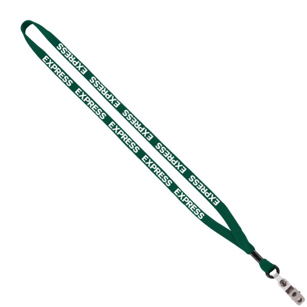 1/2" Cotton Lanyard with Metal Crimp & Split-Ring 1