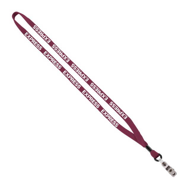 1/2" Cotton Lanyard with Metal Crimp & Split-Ring 1