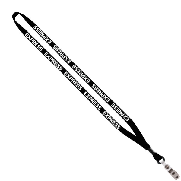 1/2" Cotton Lanyard with Metal Crimp & Split-Ring 1