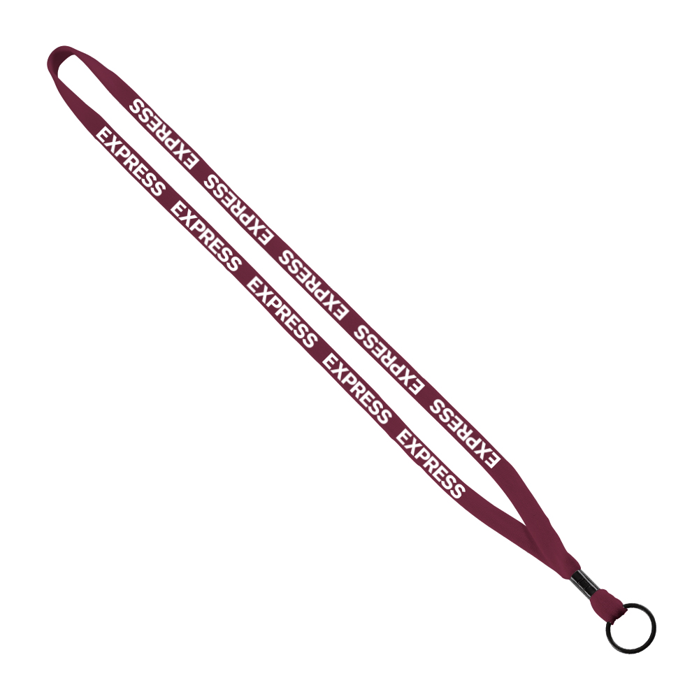 1/2" Cotton Lanyard with Metal Crimp & Split-Ring 1