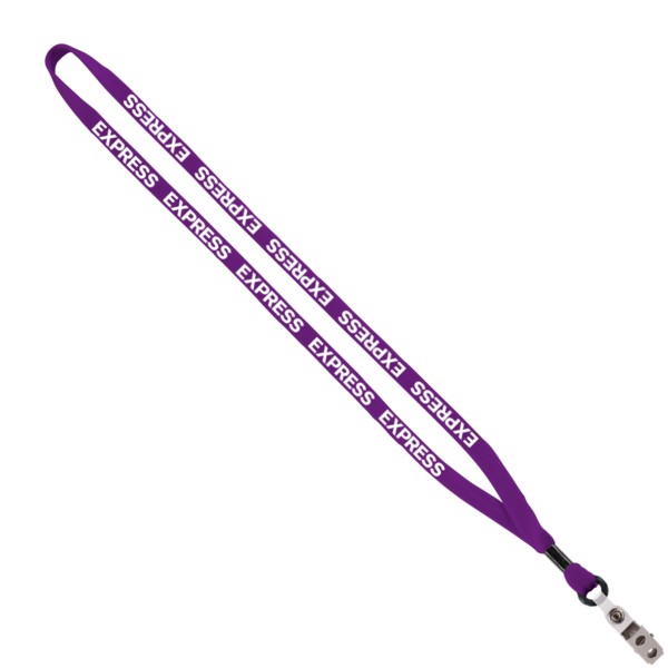 1/2" Cotton Lanyard with Metal Crimp & Split-Ring 1