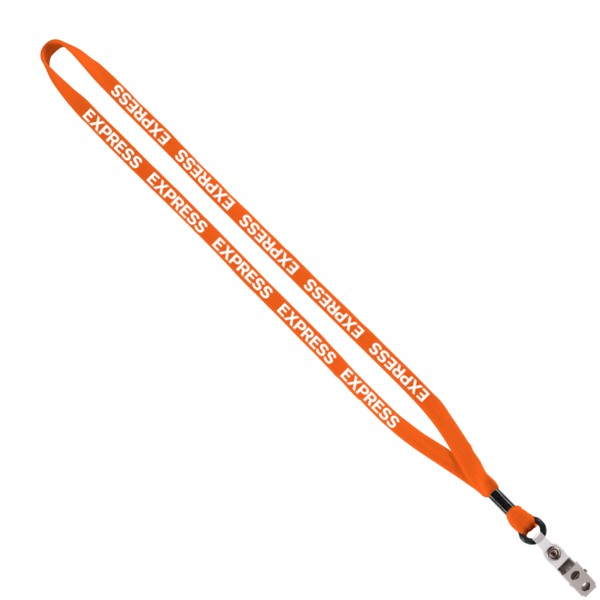 1/2" Cotton Lanyard with Metal Crimp & Split-Ring 1