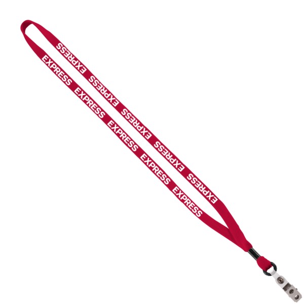 1/2" Cotton Lanyard with Metal Crimp & Split-Ring 1