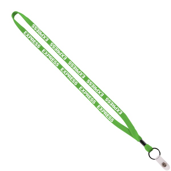 1/2" Cotton Lanyard with Metal Crimp & Split-Ring 1