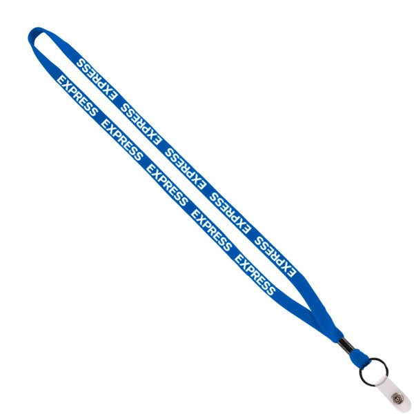 1/2" Cotton Lanyard with Metal Crimp & Split-Ring 1