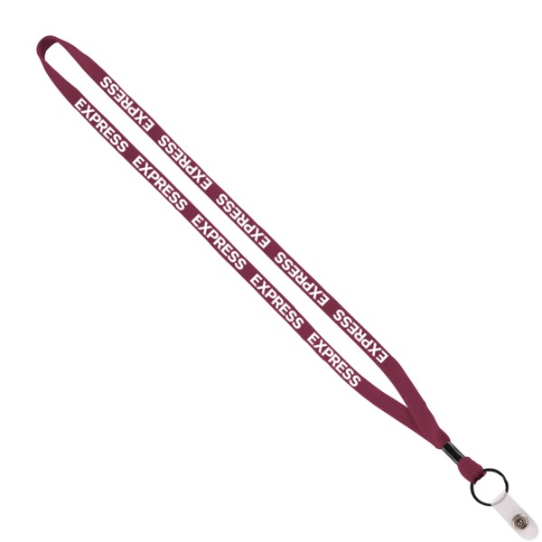 1/2" Cotton Lanyard with Metal Crimp & Split-Ring 1